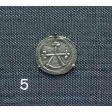 Silver penny of Harald Bluetooth with five-point cross